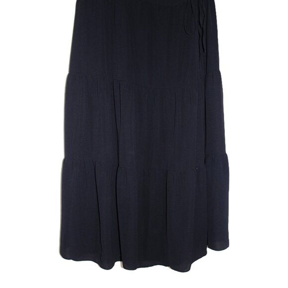 ASOS DESIGN Curve Wrap-Front Tiered Smock Midaxi Dress in Black - Size 18 - Picture 11 of 12